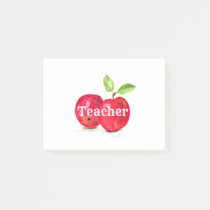 Watercolor Red Apples Teacher Education Fruit Post-it Notes