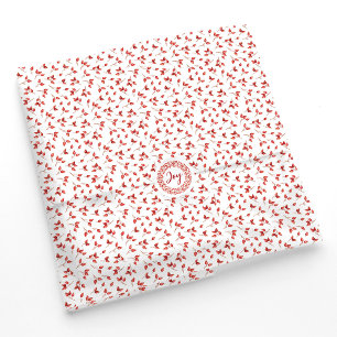 Watercolor Red Berries Rosehips Pattern. Tissue Paper