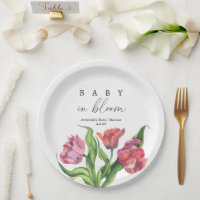 Watercolor red bouquet flowers - baby in bloom