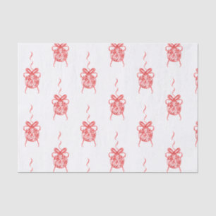 Watercolor Red Chinoiserie Ornaments Christmas Tissue Paper