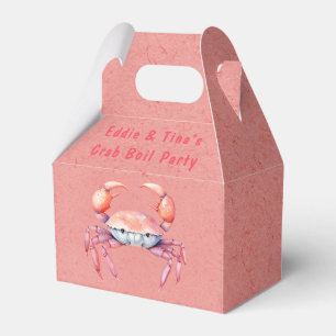 Watercolor Red Crab Boil Party Favor Box