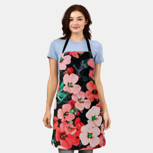 Watercolor Red Flower Apron