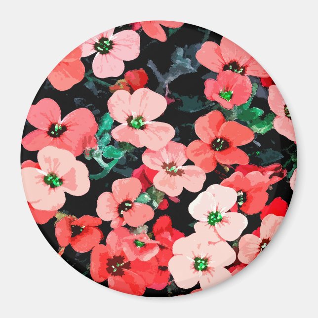 Watercolor Red Flower Magnet (Front)