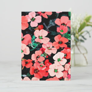 Watercolor Red Flower Thank You Card