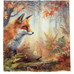 Watercolor Red Fox Fall Autumn Colour Nature