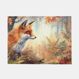 Watercolor Red Fox Fall Autumn Colour Nature  Doormat