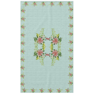 Watercolor Red Gerbera Daisy w/ Greenery 60" x 104 Tablecloth