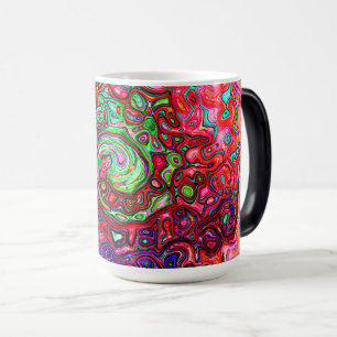 Watercolor Red Groovy Abstract Retro Liquid Swirl Magic Mug