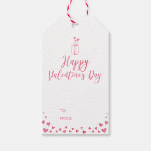 Watercolor Red Hearts Valentine's Day Gift Gift Tags