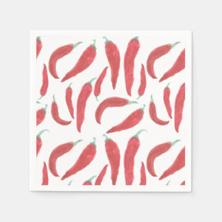 watercolor red hot chillies napkin