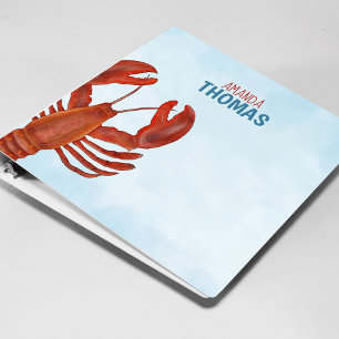 Watercolor Red Lobster Personalized Binder