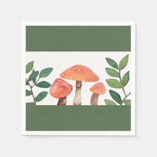 Watercolor Red Mushroom wedding, Weddings  Napkin