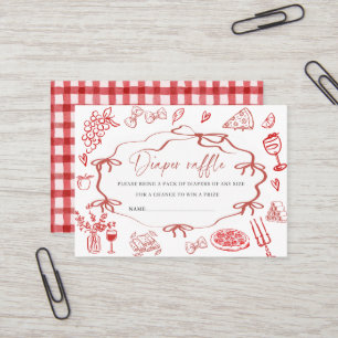 Watercolor Red Pasta Special Delivery baby shower Business Card