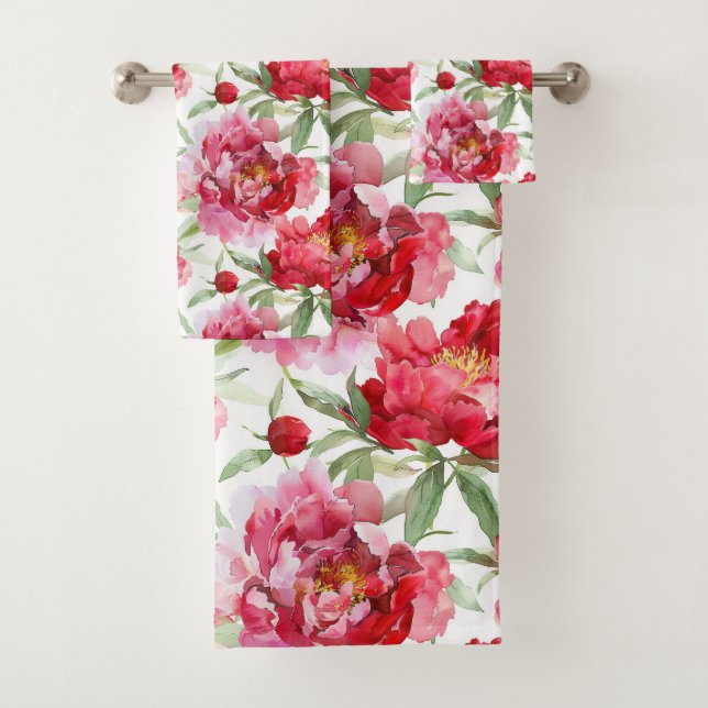 Watercolor Red Peony Pattern (En situation)