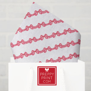 Watercolor Red Polka Dot Bow Christmas Tissue Paper