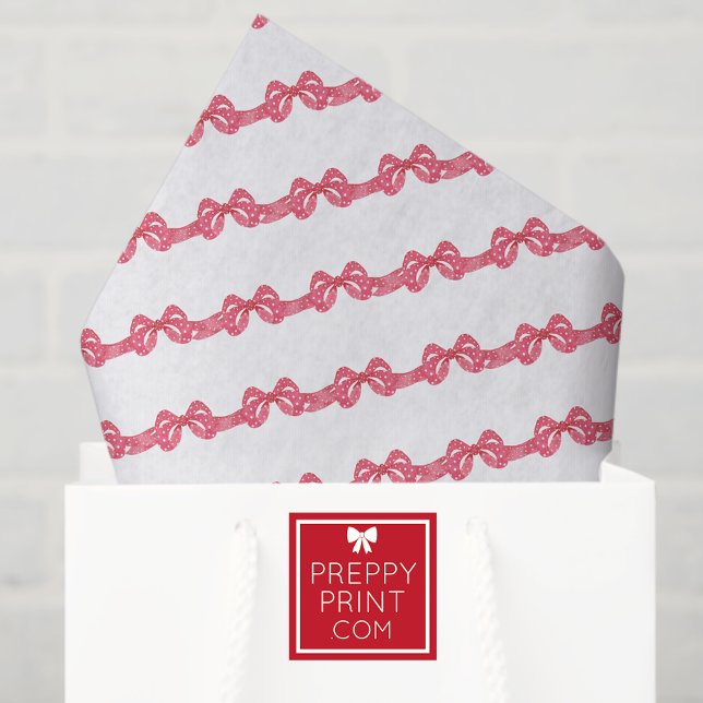 Watercolor Red Polka Dot Bow Christmas Tissue Paper (Creator Uploaded)