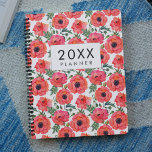 Watercolor Red poppies weekly & monthly Planner<br><div class="desc">Modern and elegant weekly and monthly planner,  with a watercolor red poppies cover.</div>