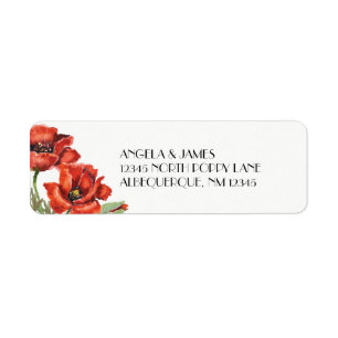 Watercolor Red Poppy Flowers