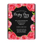 Watercolor Red Roses Derby Race Party Invitations