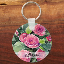 Watercolor Red Roses Personalized