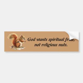 Watercolor Red Squirrel, Funny Quote Bumper Sticker