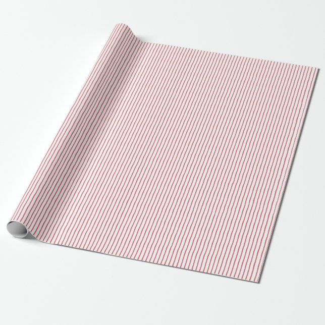 Watercolor Red Stripe Wrapping Paper (Unrolled)