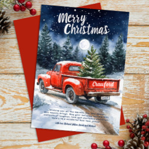 Watercolor Red Truck Christmas Cards