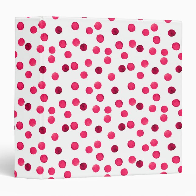 Watercolor  red watercolor polka dot pattern binder (Front/Spine)