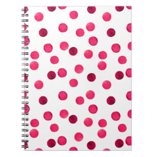 Watercolor red watercolor polka dot pattern notebook
