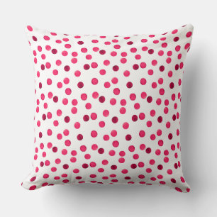 Watercolor red watercolor polka dot pattern throw pillow