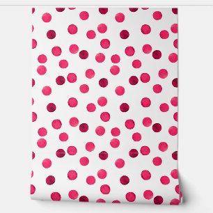 Watercolor red watercolor polka dot pattern wallpaper