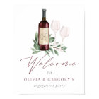 Watercolor Red Wine Botanical Event Welcome Sign