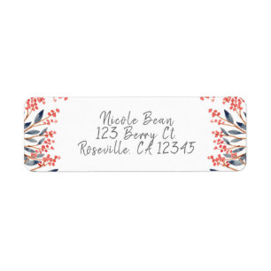 Watercolor Red Winter Berries Christmas Holiday