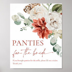 Watercolor Red Winter Christmas Panty Game Poster