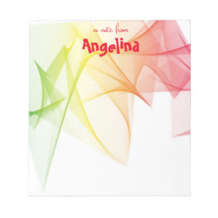 Watercolor red yellow splash letter notepad