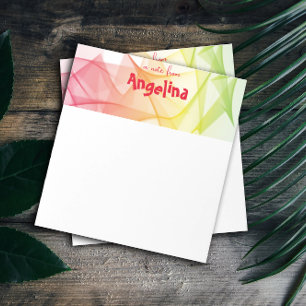 Watercolor red yellow splash letter notepad