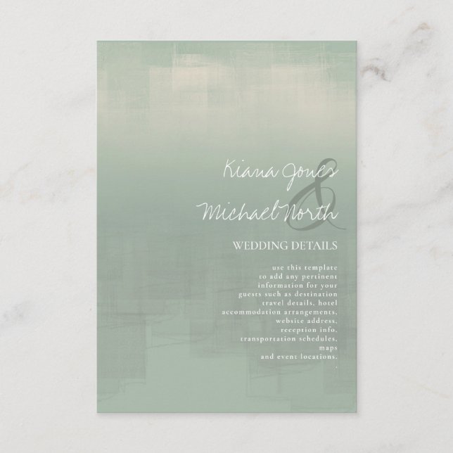 Watercolor Reflections Details Green ID774 Enclosure Card (Front)