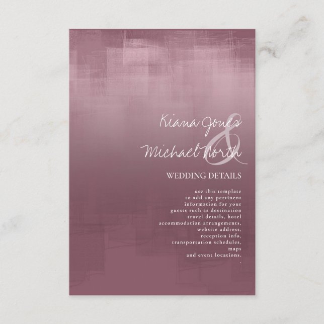 Watercolor Reflections Details Mauve ID774 Enclosure Card (Front)