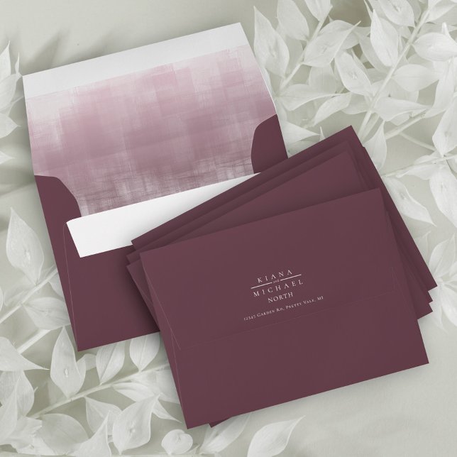 Watercolor Reflections Mauve ID774 Envelope (Interior/Back In Situ)