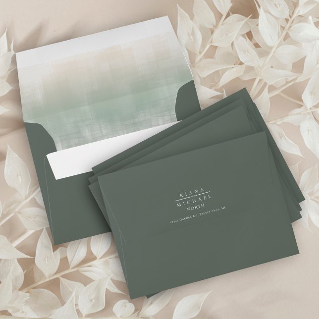 Watercolor Reflections Sage ID774 Envelope (Interior/Back In Situ)