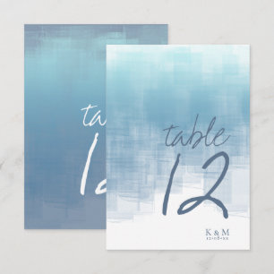 Watercolor Reflections Table Number Blue ID774