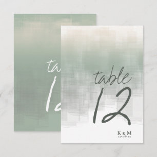 Watercolor Reflections Table Number Sage ID774