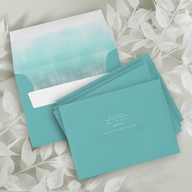 Watercolor Reflections Teal ID774 Envelope (Interior/Back In Situ)