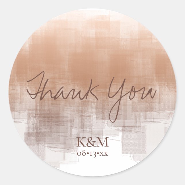 Watercolor Reflections Thank You Clay ID774 Classic Round Sticker (Front)