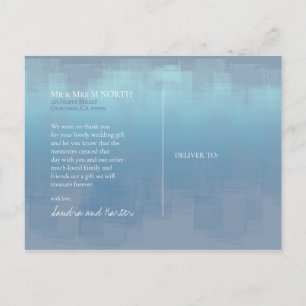 Watercolor Reflections Thank You Dusty Blue ID774 Postcard