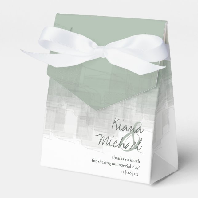 Watercolor Reflections Thank You Sage ID774 Favor Box (Front Side)