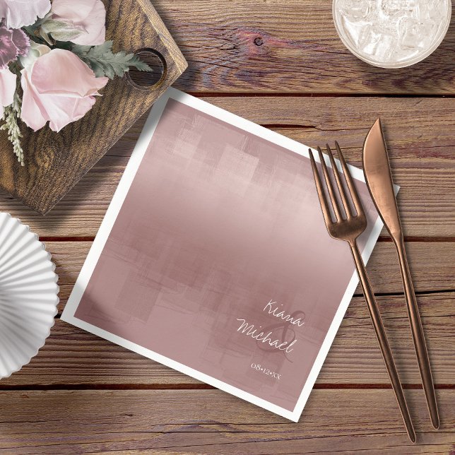 Watercolor Reflections Wedding Cinnamon Rose ID774 Napkin (Creator Uploaded)