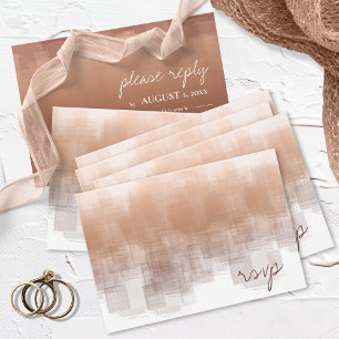 Watercolor Reflections Wedding Clay ID774 RSVP Card