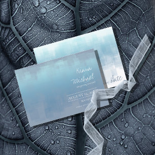 Watercolor Reflections Wedding Dusty Blue ID774 Save The Date