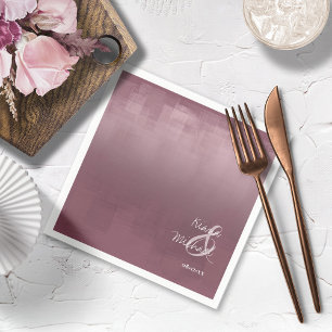 Watercolor Reflections Wedding Mauve ID774 Napkin